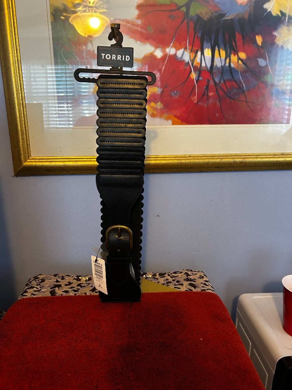 Torrid Black Burnished Buckle All Over Stretch Waist Belt Size 2(Torrid) NWT